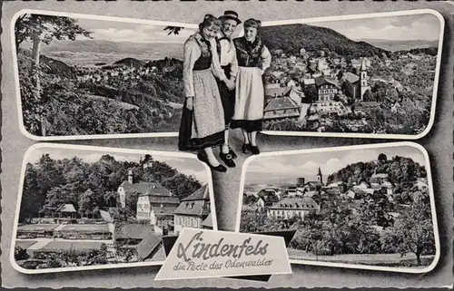 Lindenfels, vue de la ville, costumes, couru 1960