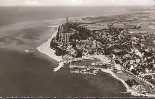 Laboe mit Ehrenmal, Fliegeraufnahme, gelaufen 1966