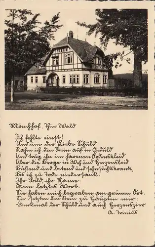 Thüringen, Gasthof Mönchhof, Gedicht, ungelaufen