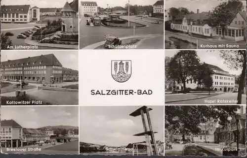 Salzgitter, Lutherplatz, Kurhaus, Hotel, Schwimmbad, gelaufen 1958
