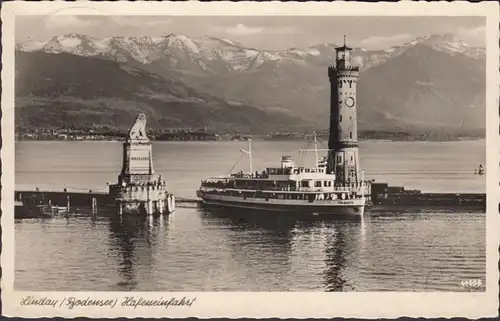 Lindau am Bodensee, Hafeneinfahrt, gelaufen 1951