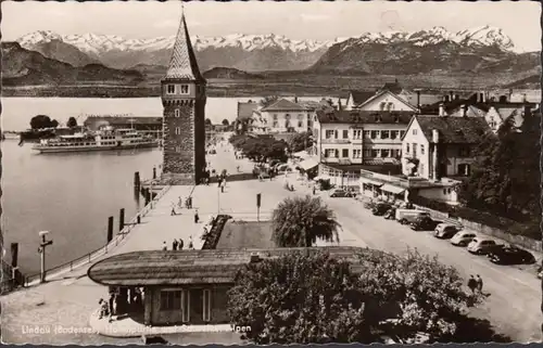 Lindau am Bodensee, Hafen und Schweizer Alpen, ungelaufen