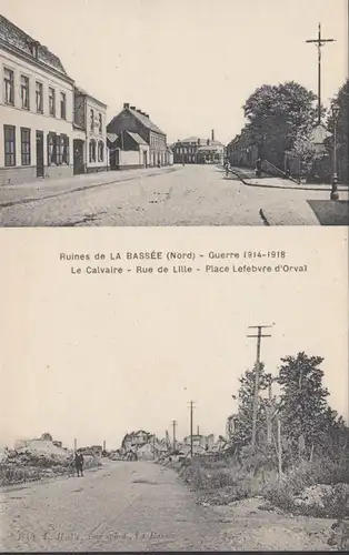 Ruines de La Bassée, Le Calvaire, Rue de Lille, non circulé