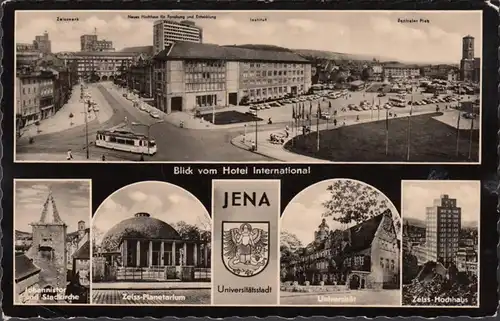 Jena, Universität, Planetarium, Hochhaus, Strassenbahn, gelaufen 1963