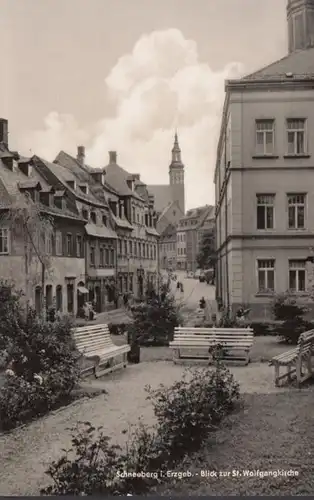 Schneeberg, Blick zur St. Wolgangkirche, ungelaufen