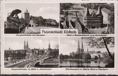 Lubeck, pont des portes du château, Pont des poupées, étang des moulins, non-roulé