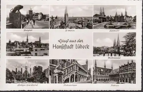 Lubeck, Porte du château, Sainte Marie, Hôtel de ville, Port, incurvé