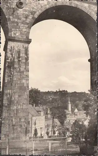 Sebnitz, ville de fleurs artificielles, vue de ville, incurvée