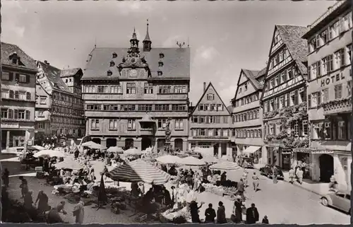 Tübingen, Marktplatz, Marktstände, ungelaufen