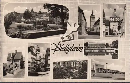 Bietigheim, Stadtansichten, Mehrbild, gelaufen 1962