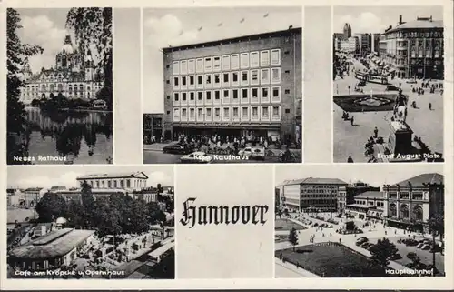 Hanovre, Nouvelle mairie, gare centrale, Kepa grand magasin, couru en 1957