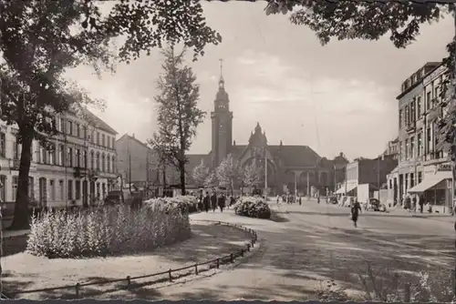 Krefeld, Ostwall mit Bahnhof, gelaufen 1953