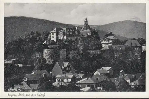 Siegen, Blick auf das Schloss, gelaufen 1958