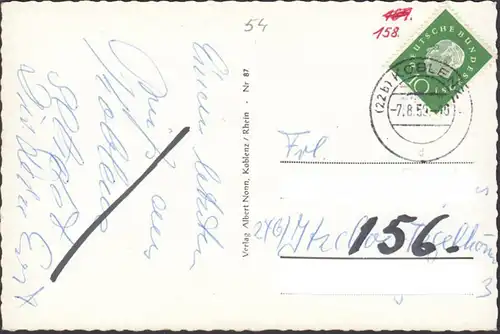 Frohe Grüsse vom Rhein, Mehrbild, gelaufen 1959