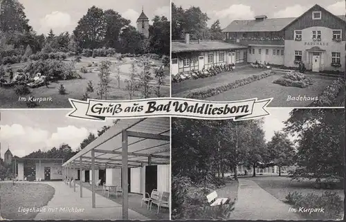 Bad Waldliesborn, Badehaus, Kurpark, Liegehalle, gelaufen 1962