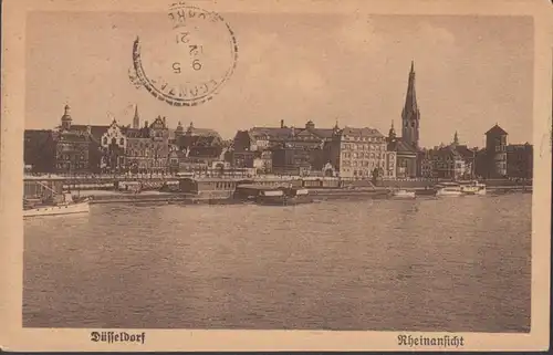 Düsseldorf, Rheinansicht, gelaufen 1929