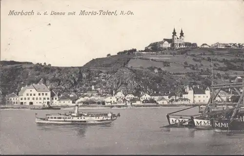 Marbach a.d. Donau mit Maria Taferl, Dampfer, gelaufen 1934