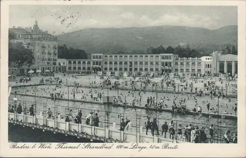 Baden bei Wien, Thermal Strandbad, gelaufen 1927