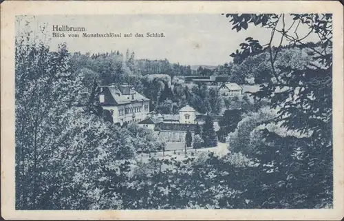 Salzbourg, Hellbrunn, vue du château mensuel sur le cheau, couru en 1932