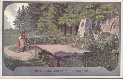 Karlstift, Hamerlingdenkmal, gelaufen 1915