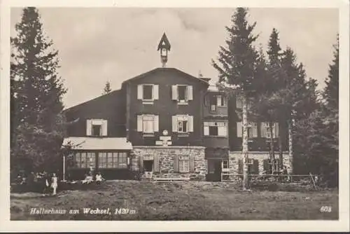 AK Schaueregg, Hallerhaus am Wechsel, gelaufen 194