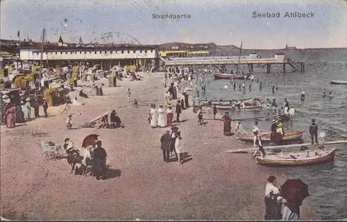 Ahlbeck, bain de mer, vie de plage, couru en 1922