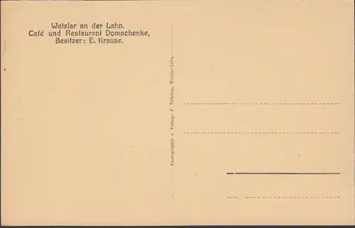 Wetzlar, Cafe und Restaurant Domschenke, Speisesaal, ungelaufen