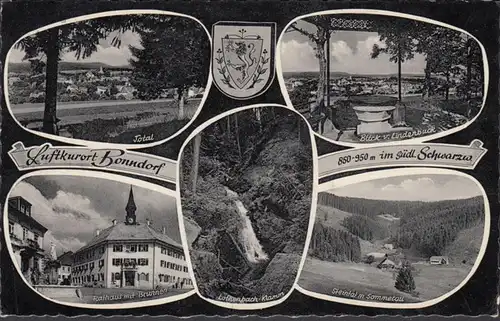 Bonndorf, Rathaus mit Brunnen, Lothenbach Klamm, Steintal, gelaufen 1963