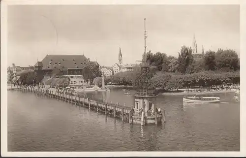Konstanz, Hafen, Bootsanlegestelle, gelaufen 1949