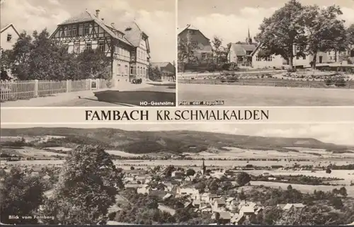 Fambach, Gaststätte, Platz der Republik, Stadtansicht, gelaufen