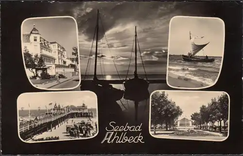 Ahlbeck, bain de mer, vues de la plage et de ville, non-roulé