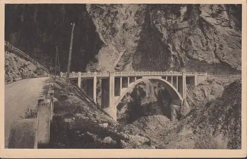 Weißenbach am Lech, Partie an Gachtpassbrücke, Jochstrasse, gelaufen 1938