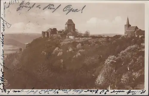 Nideggen, Burg und Kirche, gelaufen 1929