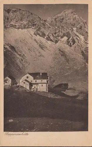 Rappenseehütte mit Rappenseekopf, gelaufen 1927