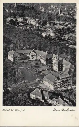 Bethel bei Bielefeld, Haus Abendfrieden, Fliegeraufnahme, gelaufen 1953