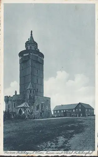 Schmitten, Grosser Feldberg, Turm mit Hotel Feldberghof, gelaufen 1943