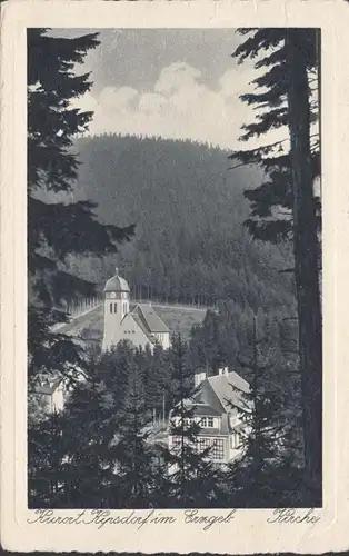 Kipsdorf, Kirche, Passepartout, gelaufen 1933