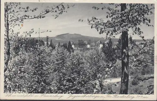 Schmiedefeld am Rennsteig, Jugendherberge mit Finsterberg, gelaufen 1936