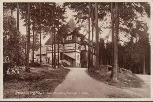 AK Friedrichroda, Hotel und Pension Spießberghaus, gelaufen 1931