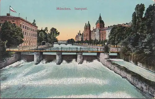 München, Isarquai, ungelaufen- datiert 1910