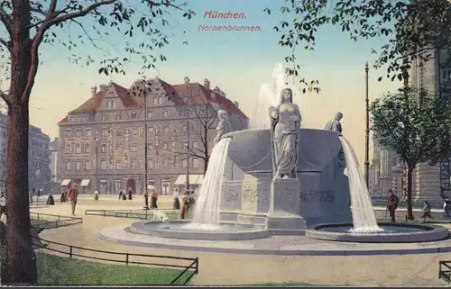 Munich, fontaine de Noron, non-franchie- date 1910