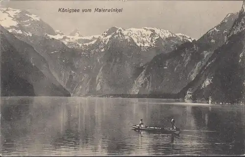 Königssee vom Malerwinkel, Tagesstempel, gelaufen 1909