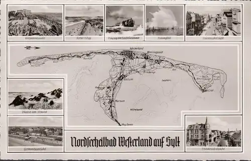 Sylt, Westerland, Kurpromenade, Rotens Kliff, Hindenburgdamm, Friedrichstrasse, inachevé