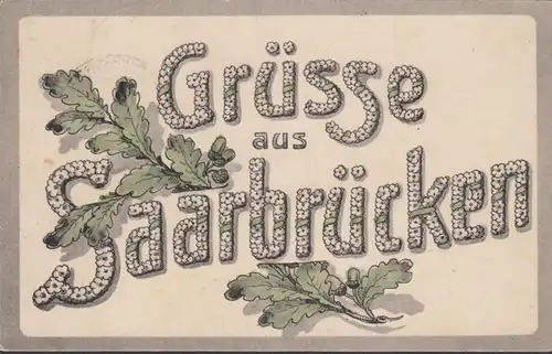 Salutations de Sarrebruck, Feldpost, couru 1917
