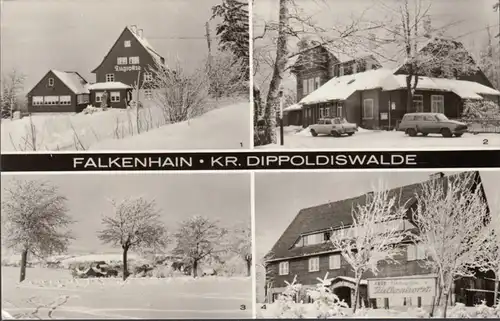 Falkenhain, Cafe Zugspitze, Hotel Erzgebirgsbaude, Erholungsheim Falkenhorst, gelaufen 1978