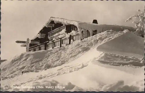 Grosser Inselsberg im Winter, Bergasthof, ungelaufen- datiert 1965