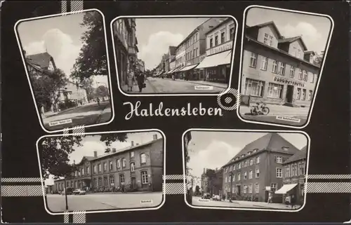 Haldensleben, gare, hôtel de gares, bureau de poste, couru 1966