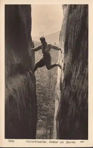 Montagnes de l'Elbsandstein, escalade au Blosstock, incurvée