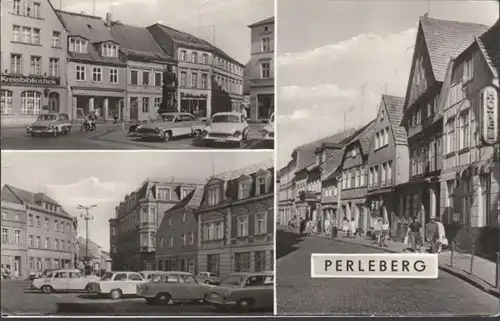 Perleberg, Markt, Kreisbibliothek, Hotel, gelaufen 1982