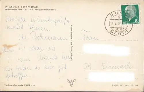 Born a. Darß, Ferienheim der Öl- und Margarineindustrie, gelaufen 1966